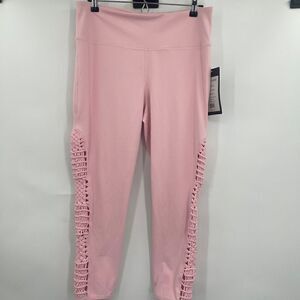 Vie Active Women's Pink Lucy Macrame Leggings Size 1X NWT